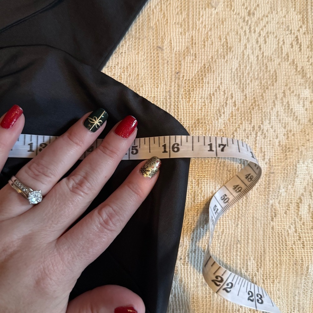 NWT MoriLee by Madeline Gardner black asymmetrical strap cocktail dress - Picture 6 of 13